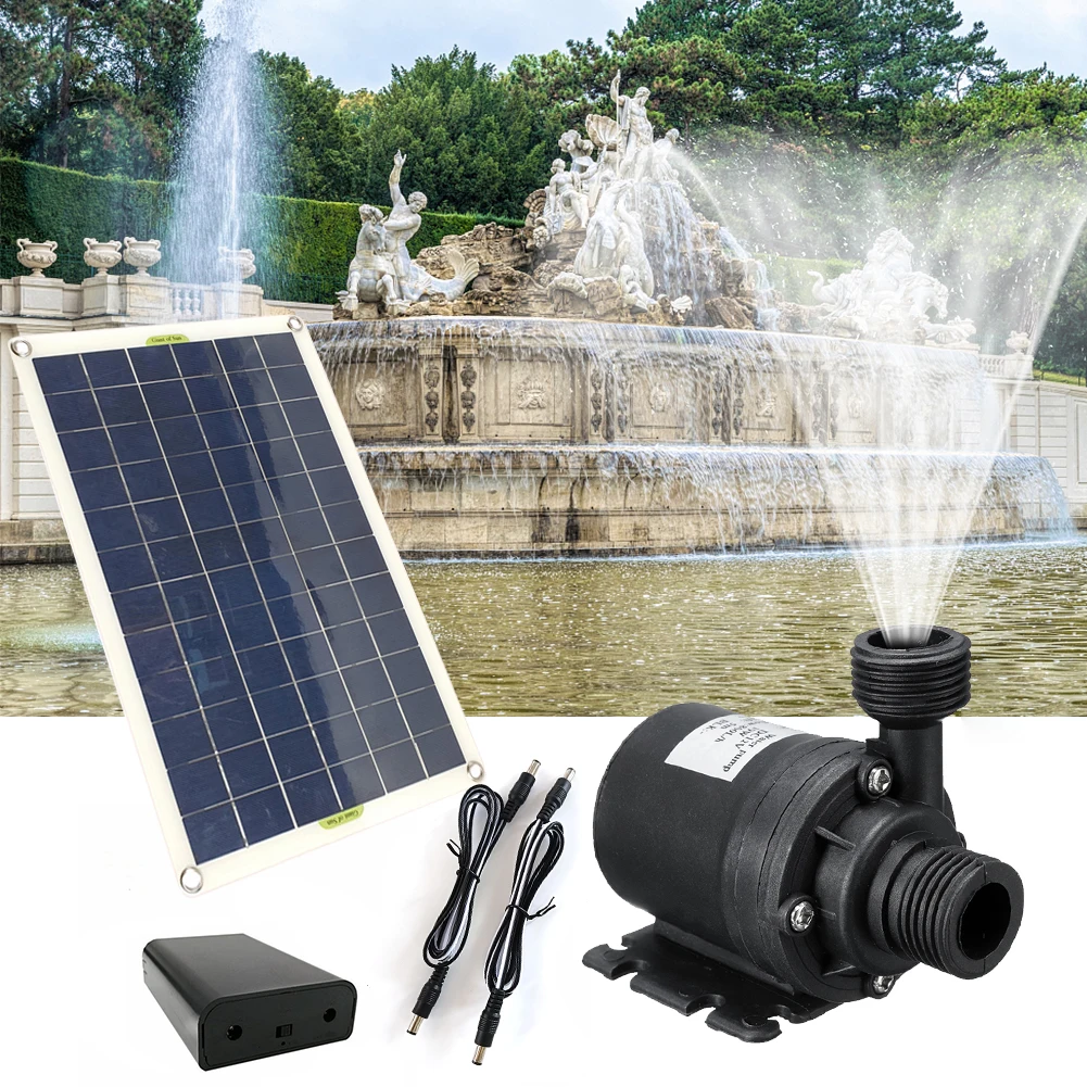 50W 800L/H 5m Solar Water Pump DC 12V Solar Brushless Motor Circulation Submersible Water Pumps For Birdbath Pool Pond