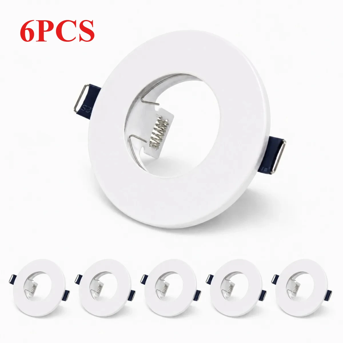 JOYINLED Round Waterproof Recessed Spotlight Frame GU10 MR16 Downlight Housing 50mm Cutout Ceiling Fixture for Bathroom Kitchen