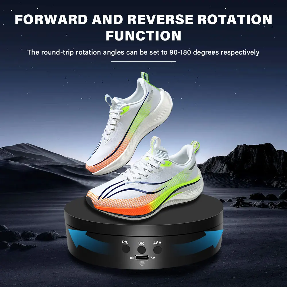 

360-degree electric turntable, rotating display stand, jewelry stand, USB/ battery dual-purpose, rotating shooting, three speeds
