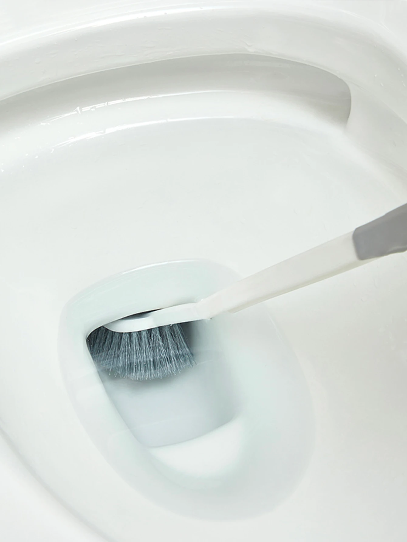 Toilettenbürste mit langem Griff, Saugnapf-Typ, lochfrei, Wandmontage, doppelseitiger Winkel, keine toten Ecken, Reinigung, hockendes Waschbecken – Detail 6