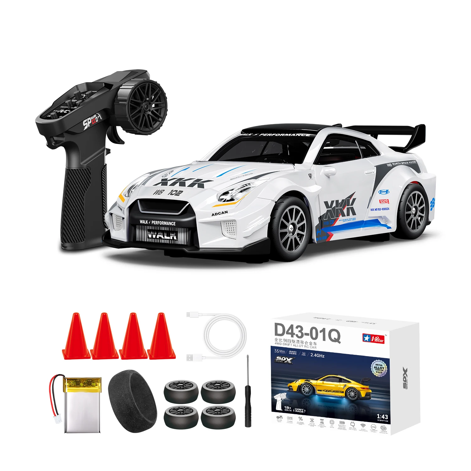 

2.4G RC Drift Car 1/43 4WD Remote Control Car High Speed Electric Radio Controlled Mini Alloy Racing Car Model Boy Toys Hobby