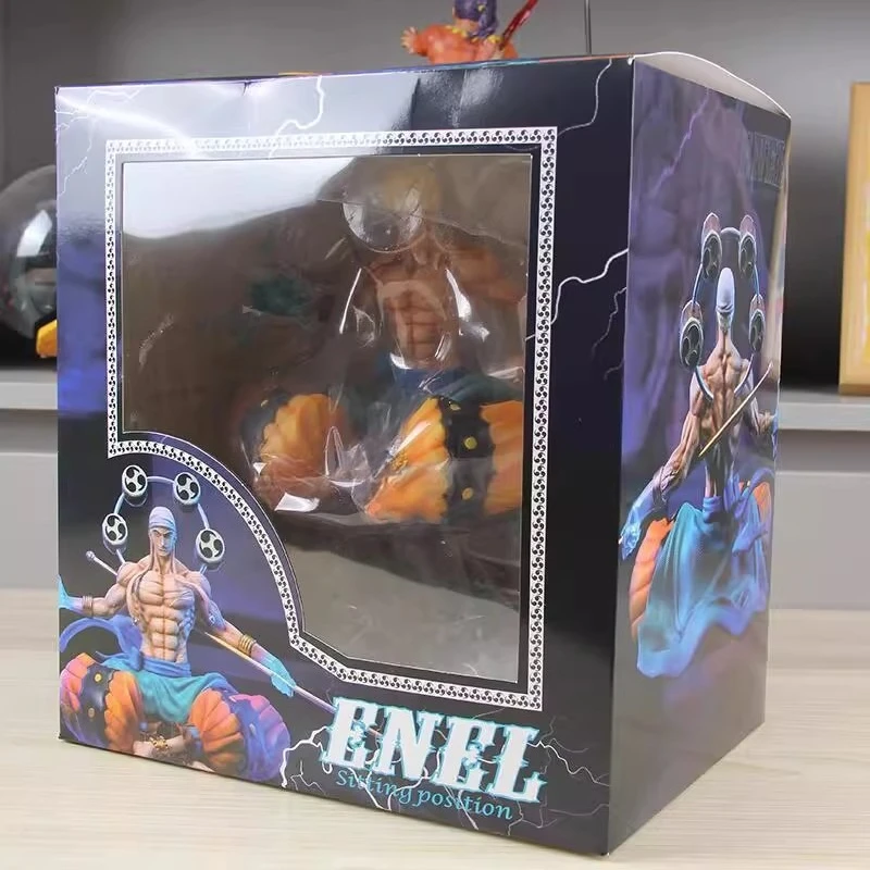 22cm nova uma peça anime figura postura sentada enel em torno da cena modelo coletar estátua ornamento de mesa presentes de aniversário brinquedos