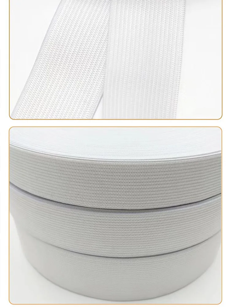 2/2,5/3/3,5/4/5cm Elastische Bänder Elastisches Band Hochelastisches Latex-Strickband in Schwarz und Weiß DIY Nähzubehör Gummiband – Detail 8