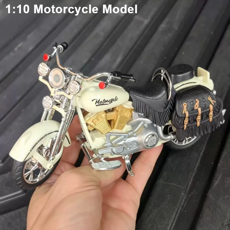 

1:10 Cruising Retro Motorcycle Simulation Die Casting Alloy Toy Model Boy's Hobbies Collection Gifts