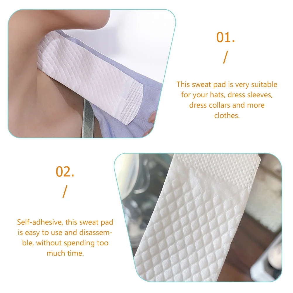 

20pcs Adhesive Hat Liner Breathable Sweat Absorption Strips Odor Removing Cap Sweat Pads Collar Dress Sleeves Protector Non