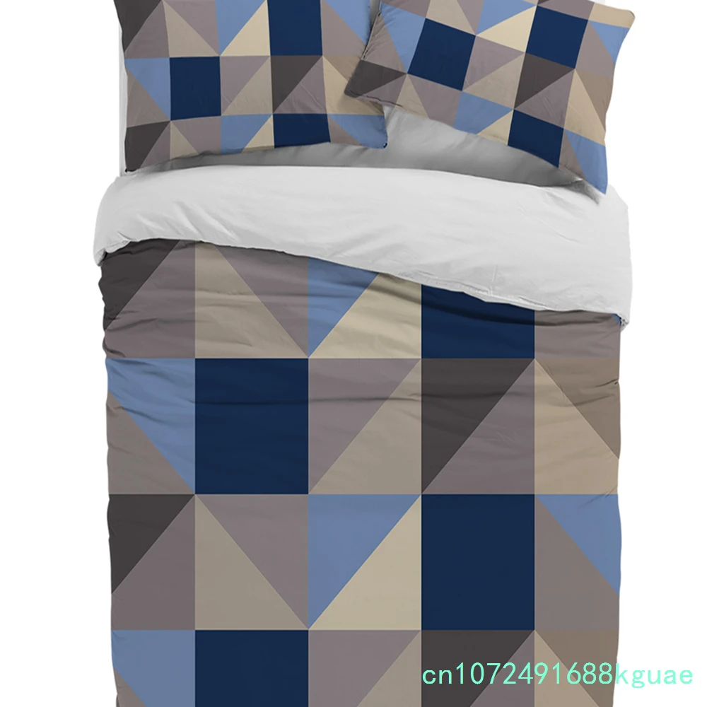 Geometric Triangle Duvet Cover With Pillow Case Custom 3pcs Bedding Set Quilt Cover Double Bed Home Textile