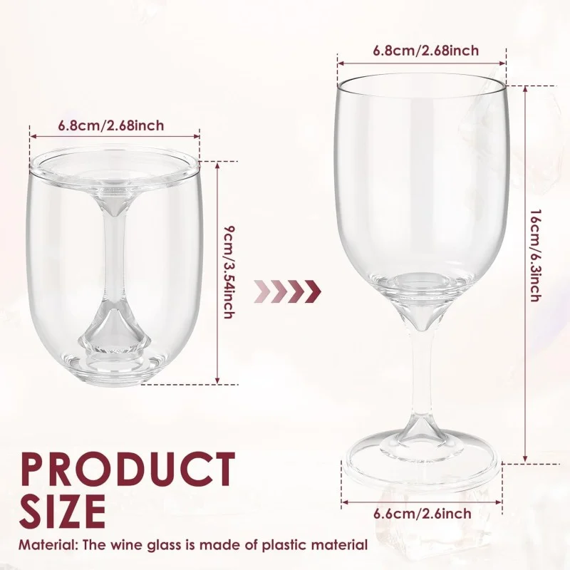 접이식 와인잔 투명 식품 등급 플라스틱 와인잔 200ml 휴대용 여행용 주류잔 카라반 캠핑 피크닉용