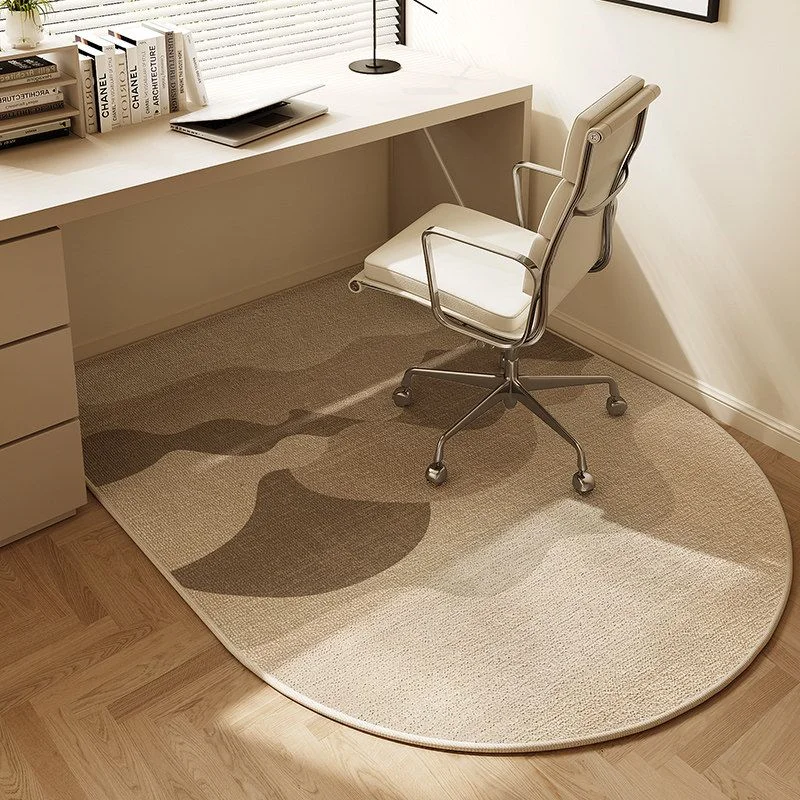 VIKAMA Semi-Circular Geometric Area Rug Washable Non-Slip Office Computer Chair Mat Bedroom Vanity Desk Floor Mat Home Decor