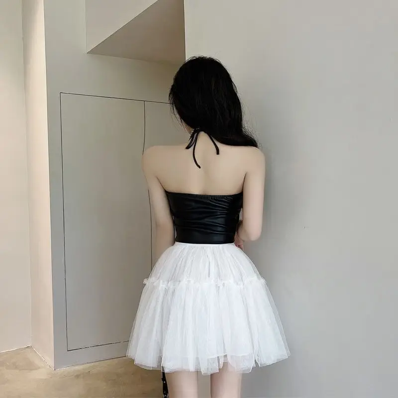 من المألوف الأسود بو الجلود التعادل حزام الرسن الرقبة حبال سترة جديدة فتاة ساخنة مثير الأعلى