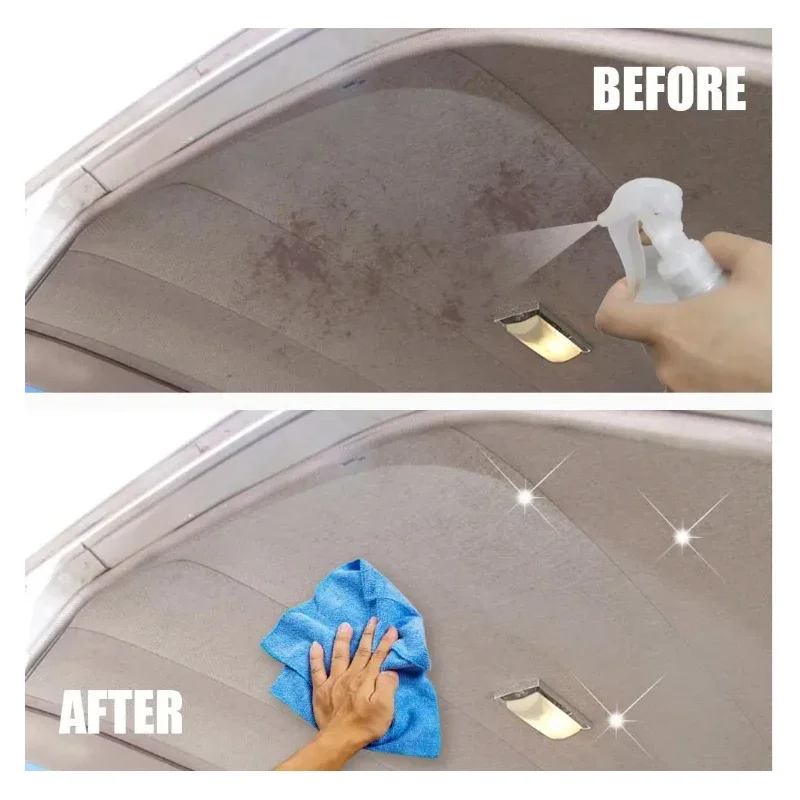 30/100ML Car Interior Headliner Cleaner Fabric Cleaning Spray Fabric Suede Leather Seat Stain Remover Foam Mousse Conditioner