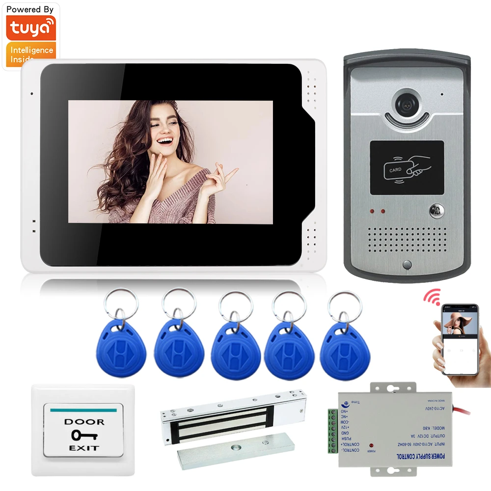 

7 inch wifi Video Door Phone Intercom System Metal Doorbell 1080P camera kit,Support TF Card for Record Multi-language OSD