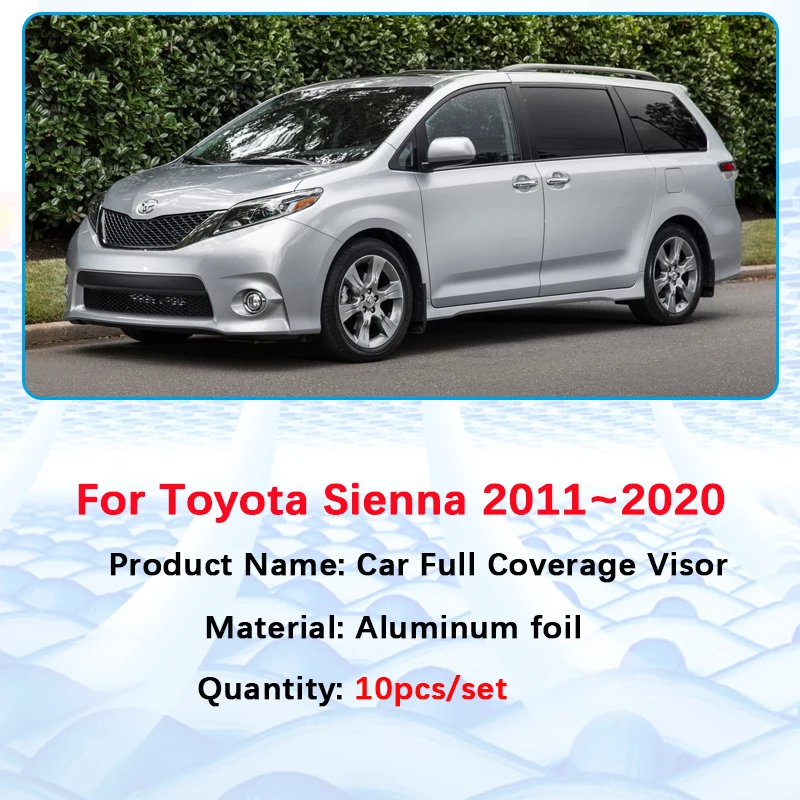 Car Full Sun Visor Covers For Toyota Sienna XL30 Accessories 2011~2020 Anti-UV Car Sunscreen Window Sunshade Visors Accessories