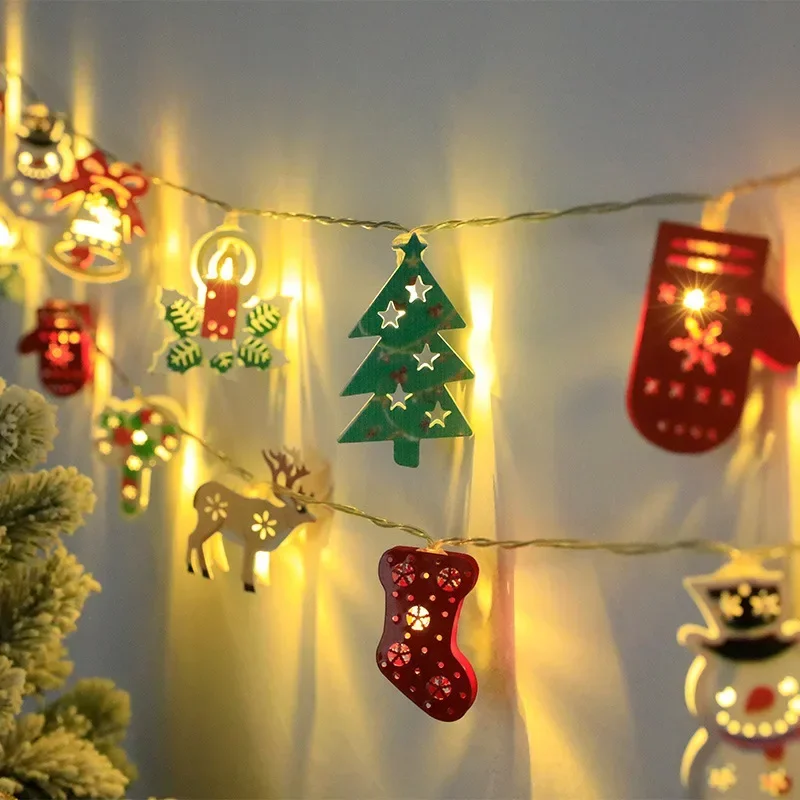 LED Fairy Lights Garland Fawn Gloves Bell Garland Battery-operated Light Living Room Bedroom Garden Decor Iron Decorative Lamp