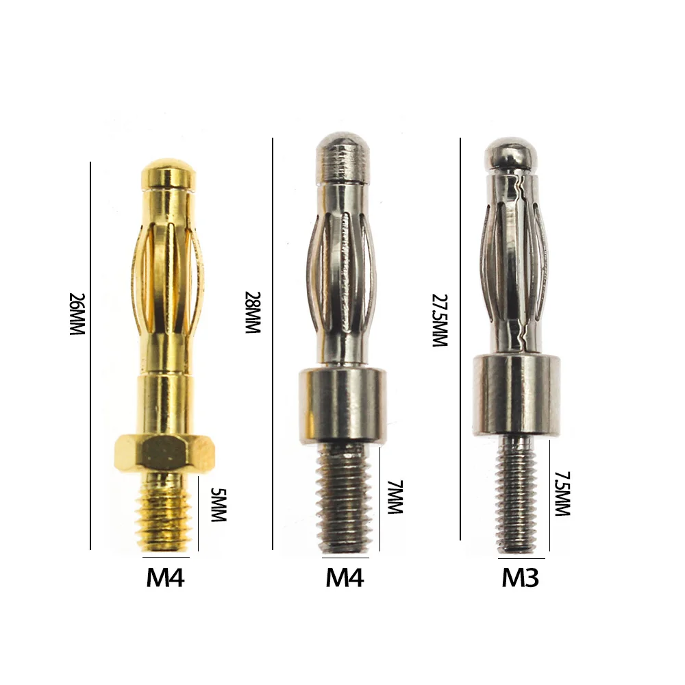 10ピース/ロットランタンタイプバナナプラグ,m4/m3コネクタ,オーディオプラグ,非電気,金メッキ,電気,日曜大工,電気,電気,電磁プレート,銅