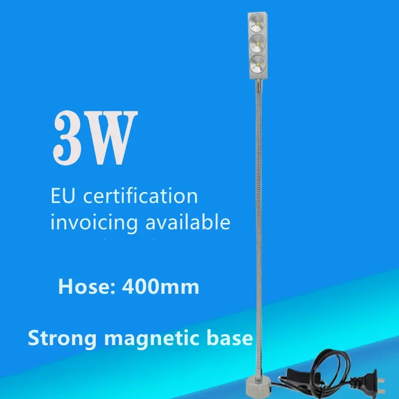 3W Led 500mm lámpara de máquina herramienta de cuello de cisne ajustable flexible para afilar/fresadora/lámpara de molde amd máquina de coser de uñas