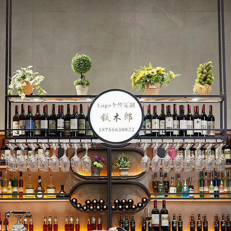 

Креативная вешалка для бара, вешалка для ресторана, индивидуальная стойка для бокалов для вина, подвесная стойка для бокалов, винная стойка для хранения, витрина