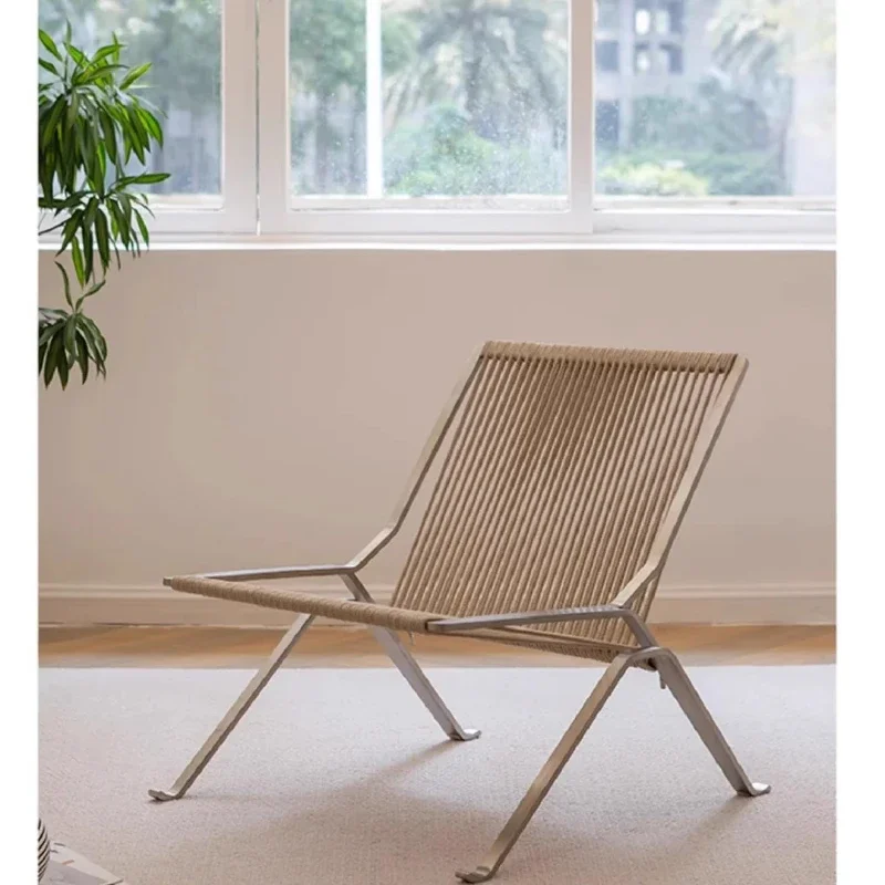

Outdoor rope chair medieval designer stainless steel creative single leisure chair, balcony chair