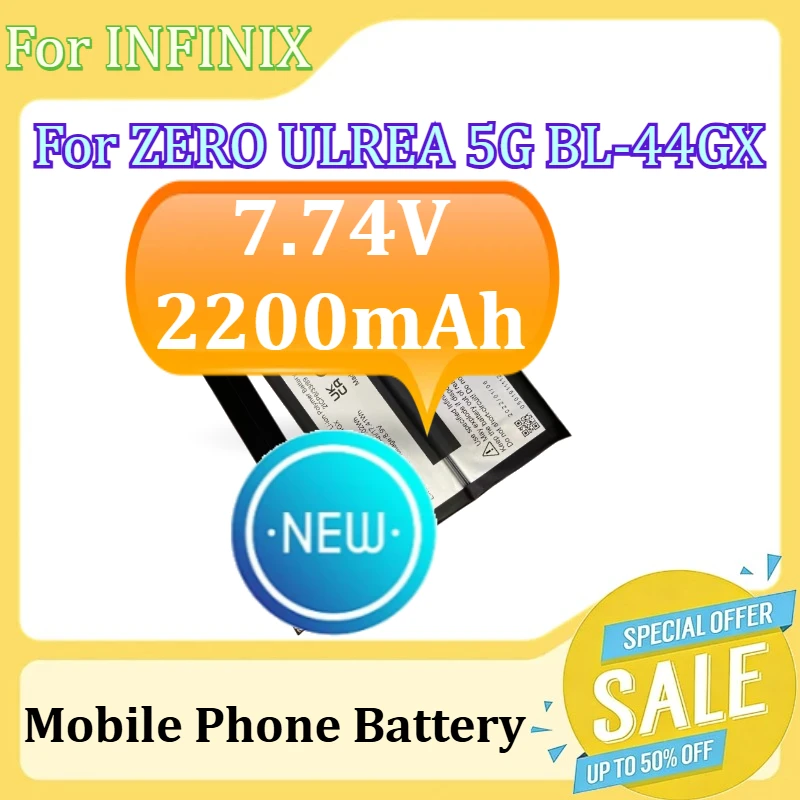 

A Piece Phone Battery For INFINIX ZERO ULREA 5G BL-44GX Dual Cell 180w Fast Charging 7.74V 2200mAh