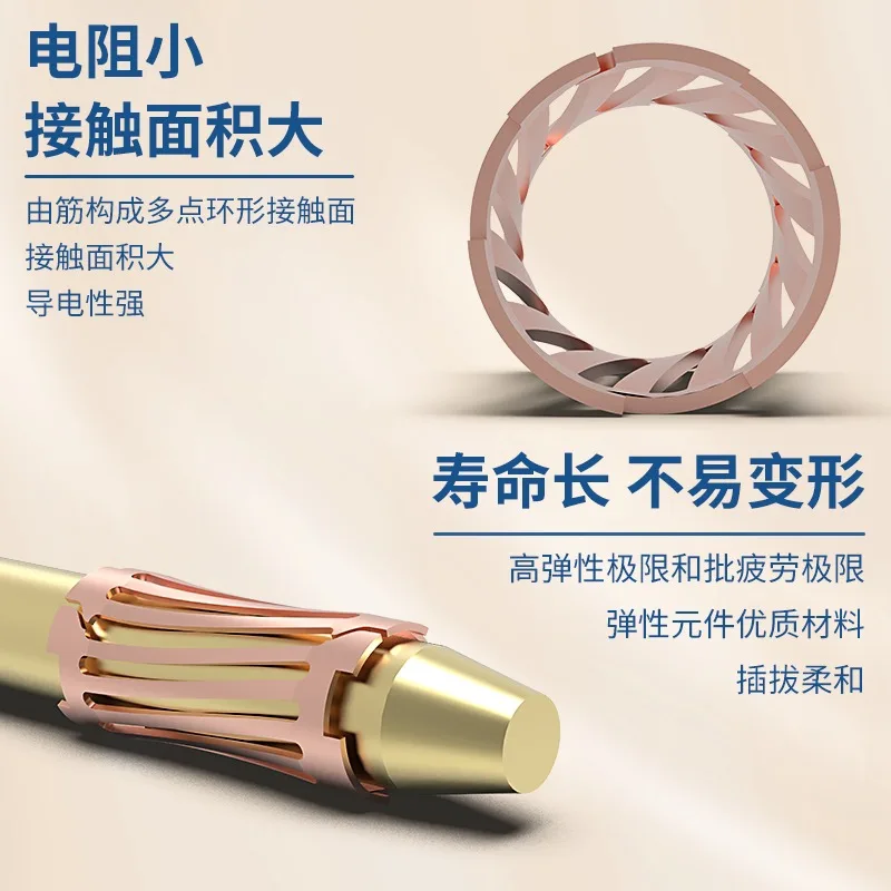 Beryllium Copper Twill Torsion Spring, Suitable for 3.0~ 12.0mm Male Pins, Crown Spring Jack, Hot-swappable Terminals