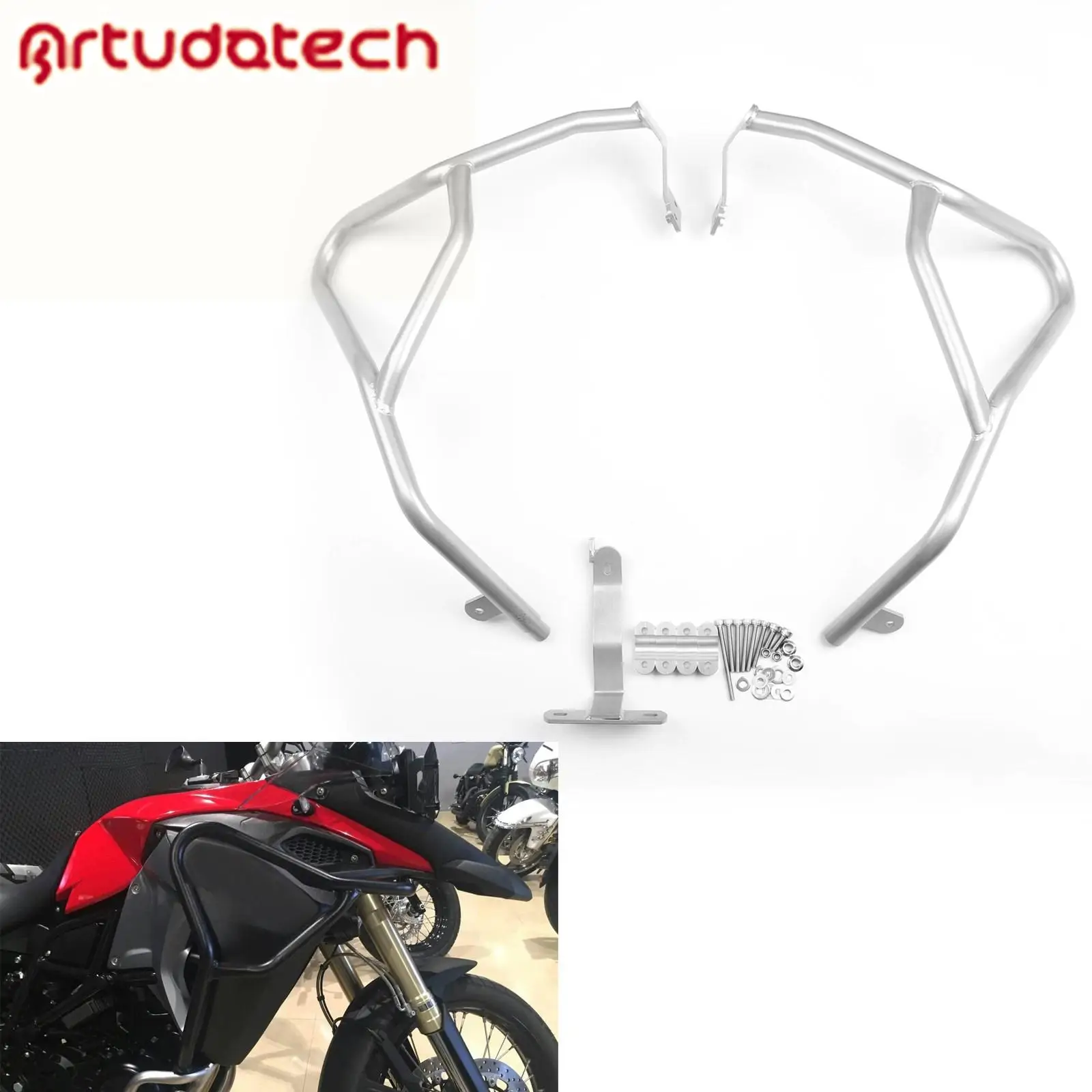 Crash Bars Engine Protection Upper for BMW F800GS Adventure 2014-2016 Silver