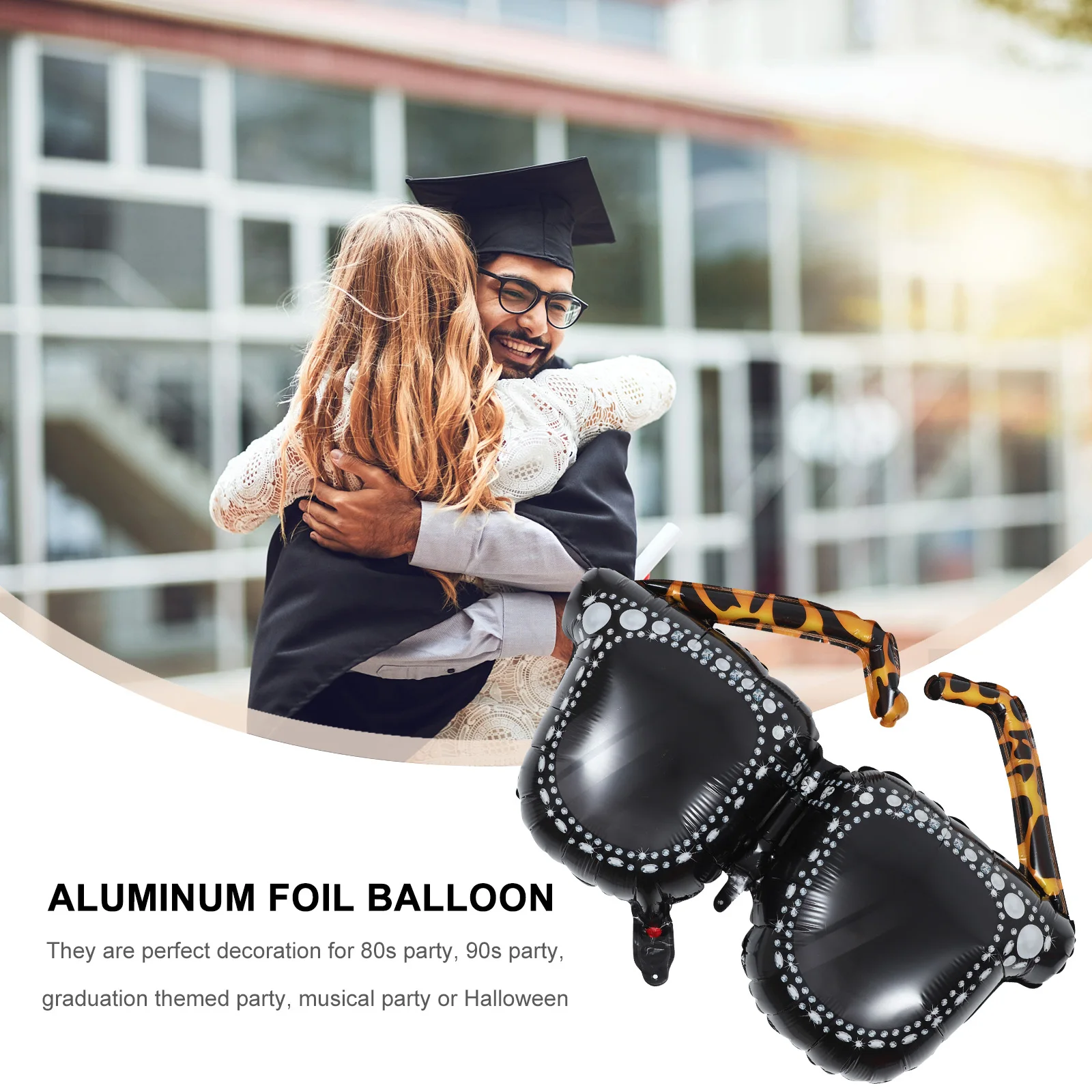 

3Pcs Retro Charming Inflatable Sunglasses Balloons 90s Party Supplies Musical Halloween Decor 90s Party Decorations