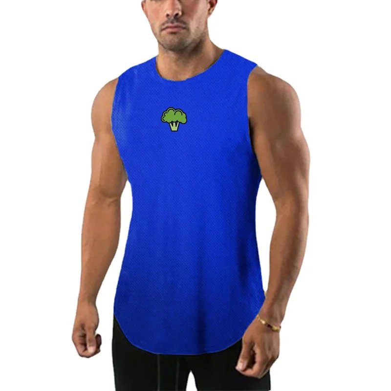 

Summer Marathon Quick-drying Mesh Gyms Sports Basketball Running Breathable Casual Bodybuilding Fitness Mens Vest