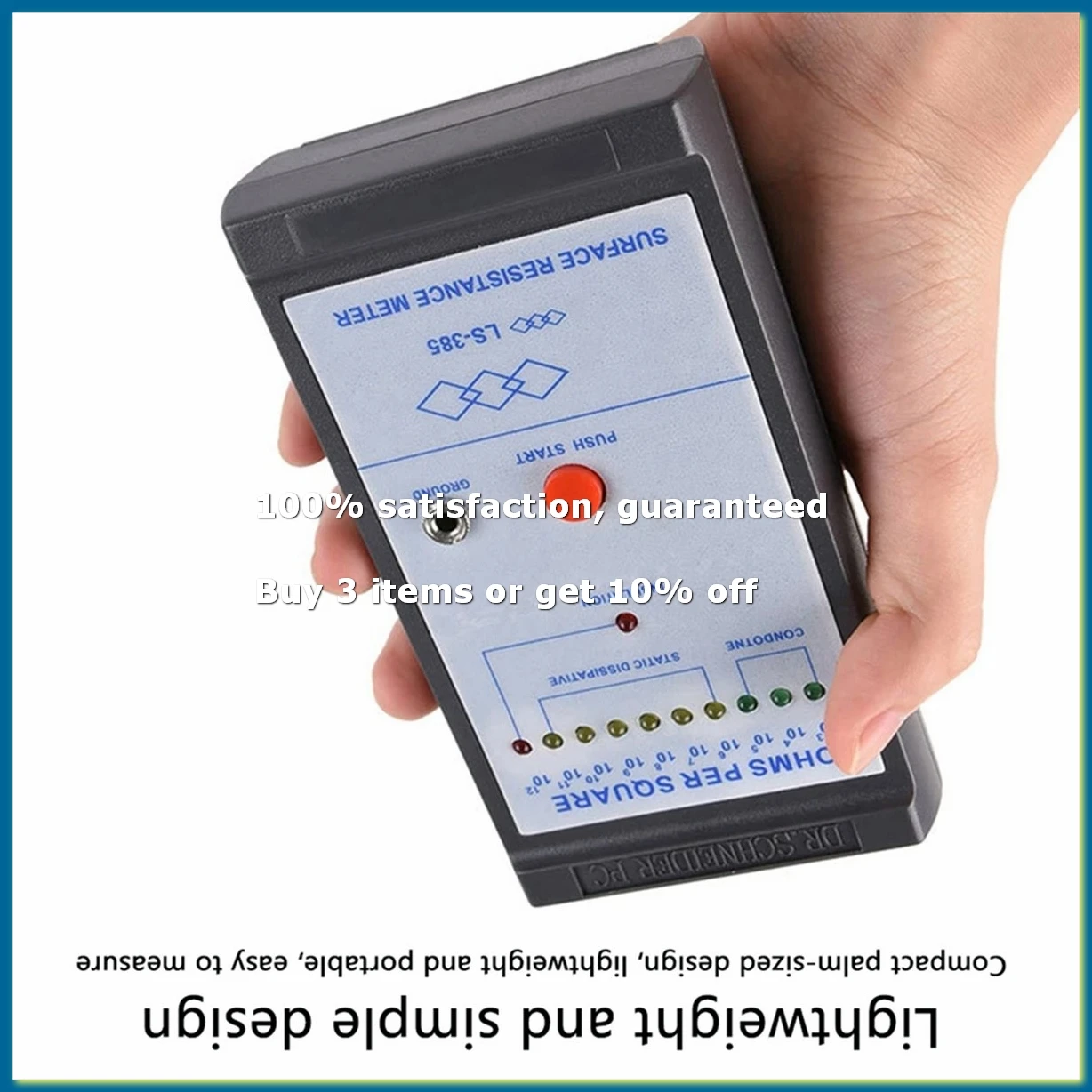 ●-385 LED Display Resistance Tester Anti-Static Testing Induction Ohm Meters Resistance Test with LED Indicator