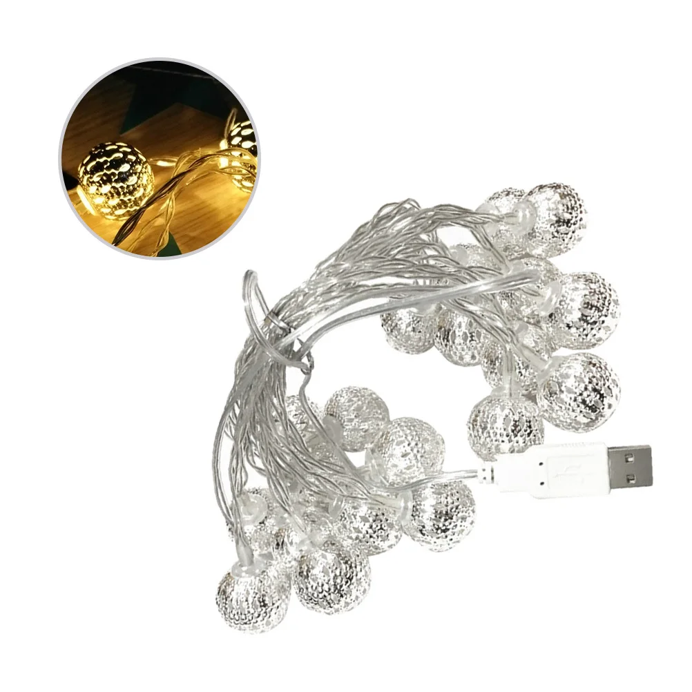 20 LED الكرة الجنية أضواء الدافئة الأبيض غلوب سلسلة أضواء لحفل الزفاف عطلة الطرف في الهواء الطلق الديكور الداخلي كفاءة في استخدام الطاقة