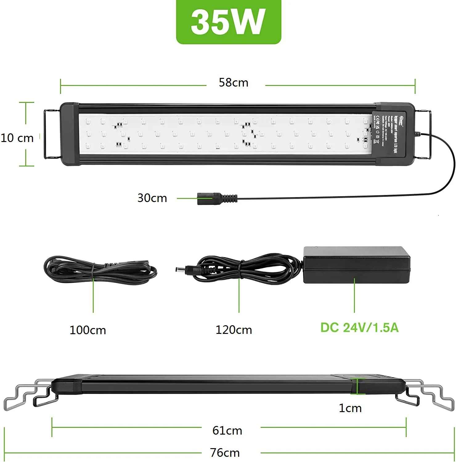 Slimme aquariumverlichting app-besturing volledig spectrum visbakverlichting Bluetooth koraalriflamp voor zoetwater- en zoutwateraquaria