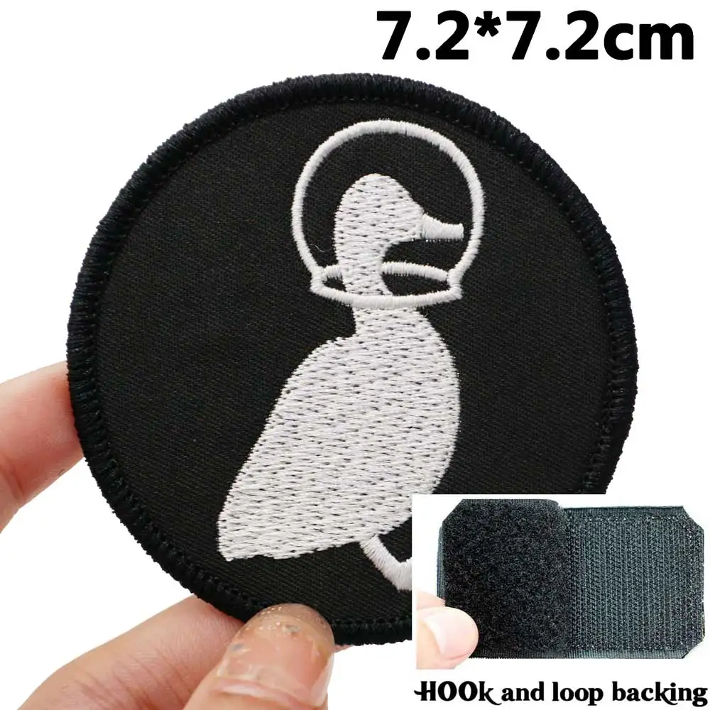 Forward Controls Space Duck  Badge Embroidered Applique Sewing Label punk biker Patches with hook backing