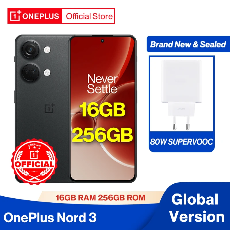 OnePlus-Nord 3 5G, versión Global, 16GB de RAM, MediaTek Dimensity 9000, 120Hz, Pantalla AMOLED superfluida, 80W, carga SUPERVOOC