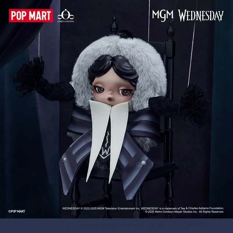 البوب مارت SKULLPANDA X MGM سلسلة الأربعاء الفينيل أفخم دمية سطح المكتب الديكور مجموعات هدايا الهالوين