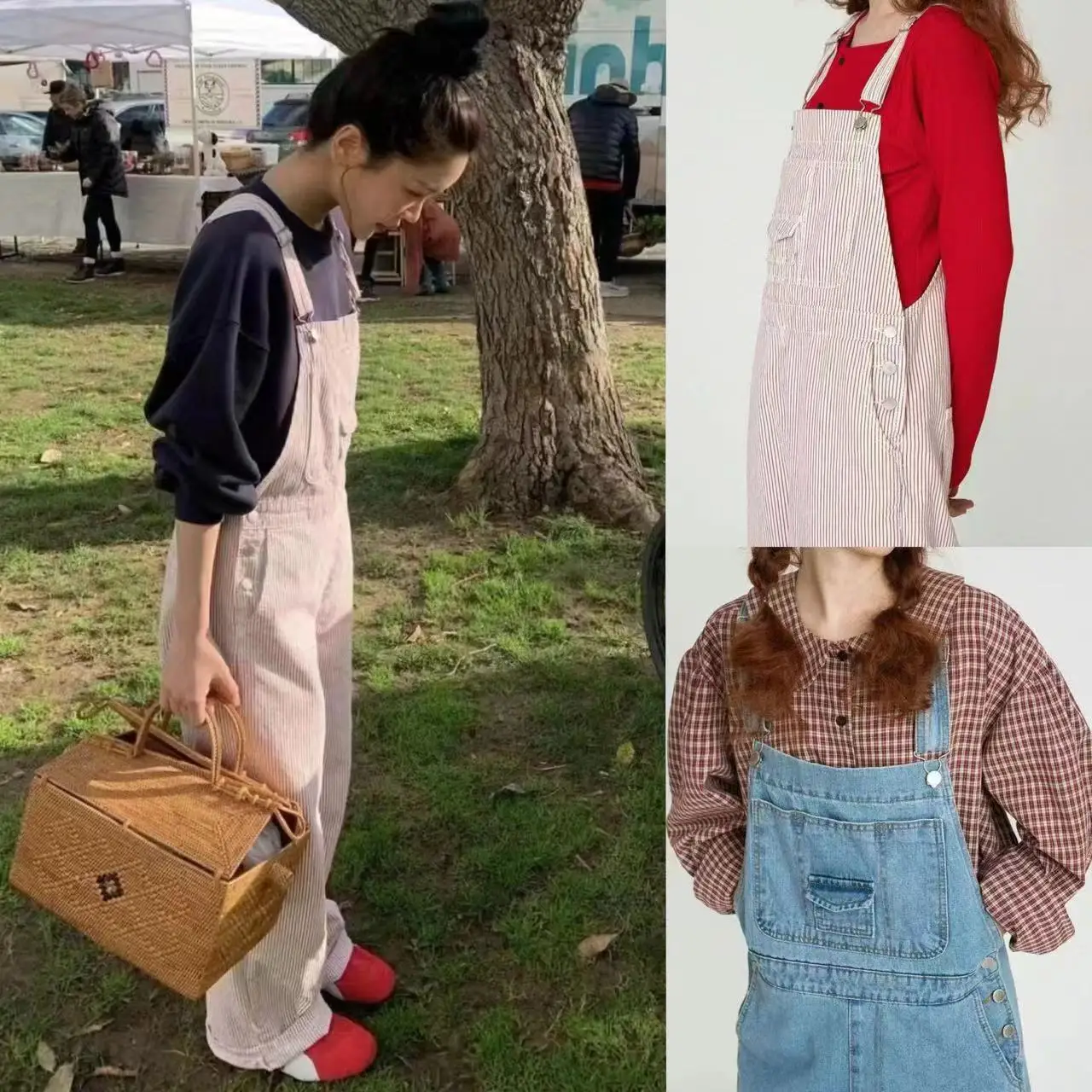 Salopette di jeans monopezzo allentata casual Age-Defng Dimagrante Autunno 2025 Donna in misto cotone con vita a L Faionable