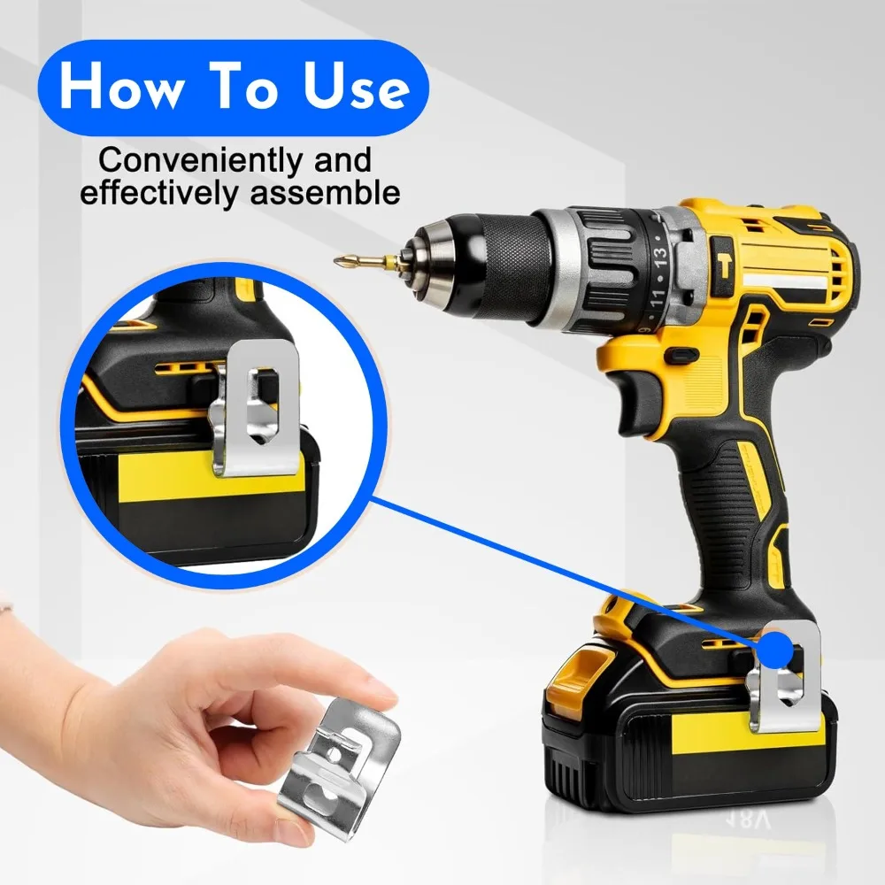 Perceuse électrique avec crochet de ceinture, perceuses sans fil, support de clé, crochets à Clip, outil adapté pour perceuses à percussion Dewalt/Makita/Milwaukee, 2 à 6 pièces