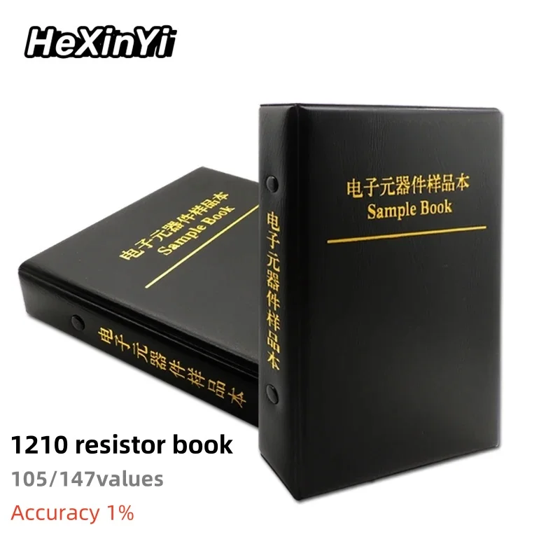 หนังสือตัวอย่างตัวต้านทาน SMD 1210 ความแม่นยํา 1% ประเภท 105/147 ค่า 25 ชิ้นสําหรับแต่ละค่าความต้านทาน