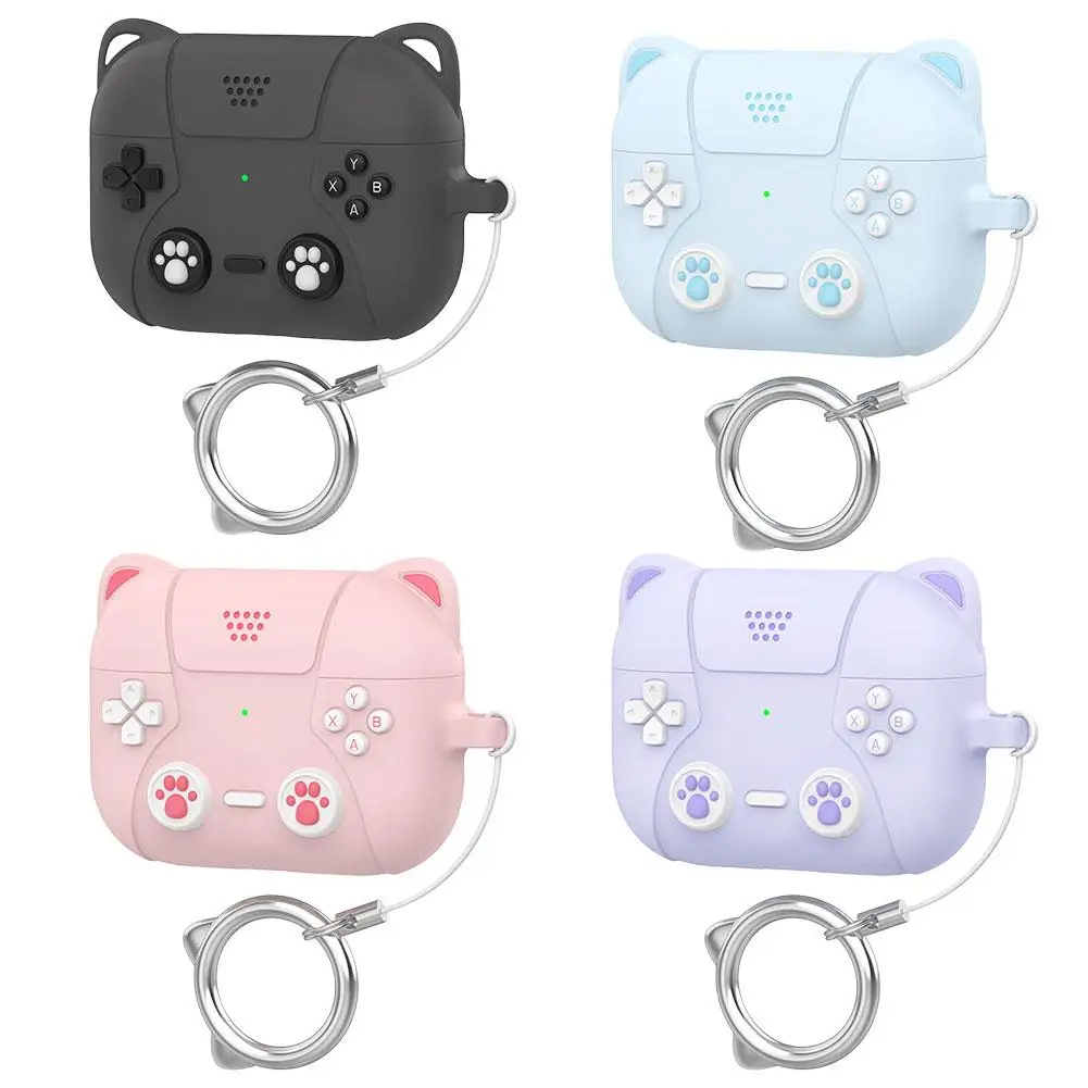 Cute Cat Paw Case for AirPods Pro 3 with Lanyard Soft Silicone Cover Shockproof Design Wireless Charging Compatible