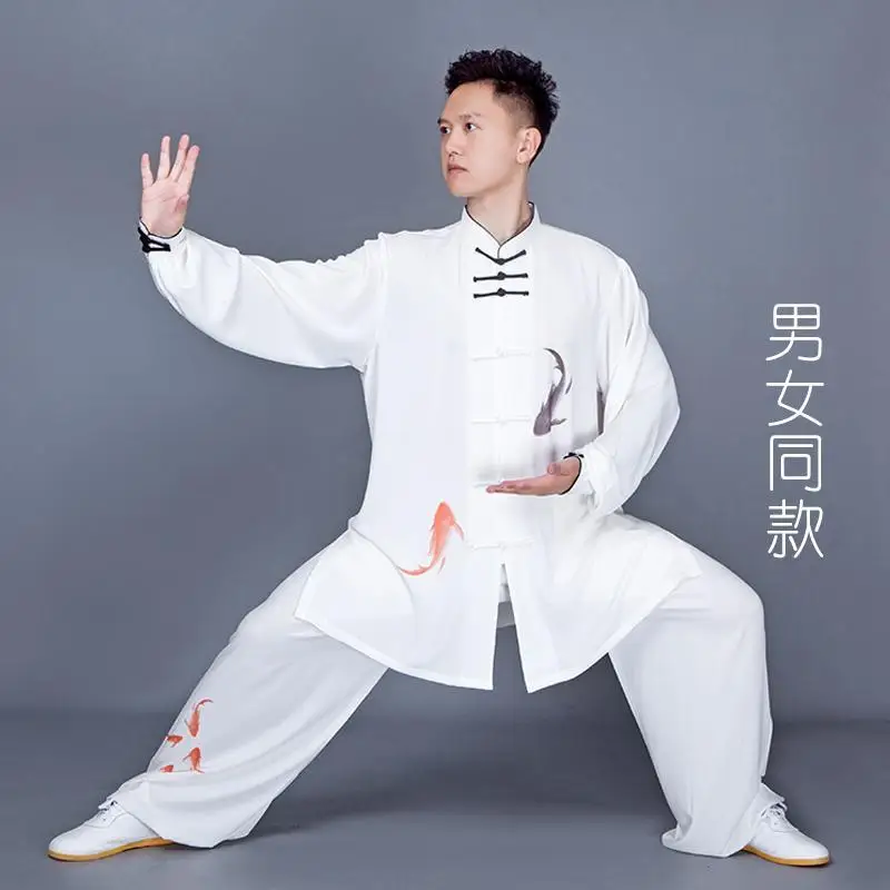 

Tai Ji Suit Women's Exercise Clothing Men's New High-End Competition Performance Mid-Length Spring, Summer, Autumn Printing