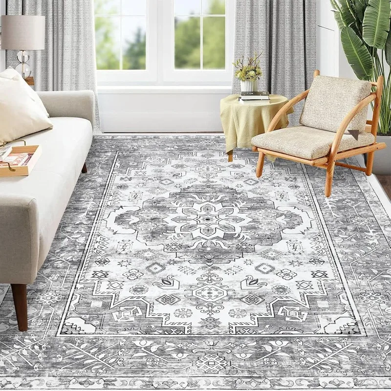 

Living Room Vintage Non Slip Area Rug Ultra Soft Throw Rugs Carpet for Bedroom Dining