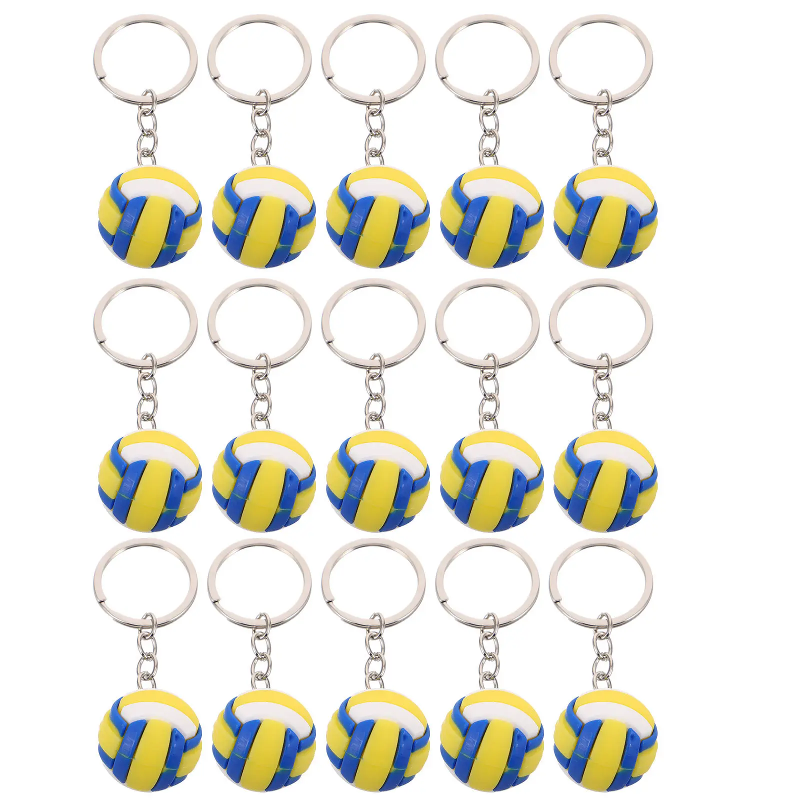 15Pcs Volleyball Keychain Sporty Accessories for Fans School Sports Reward Party Favors Backpack Pendant Decoration