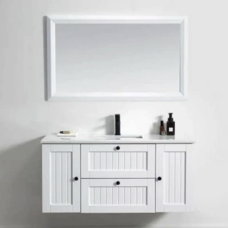 

Luxury Floating Bathroom Vanity Modern White Wall Mounted Bathroom Cabinet Combination Set
