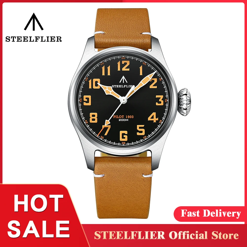 

STEELFLIER Official SF740V New Quartz Pilot Series Swiss C3 Luminous 200M Waterproof VH31 Movement Men's Fashion Business Watch