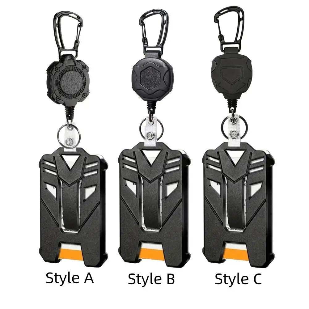 Bobine de Badge rétractable robuste, porte-clé en câble métallique, porte-carte d'identité, étui pour cartes en acier solide, couverture de carte de Bus, bureau et école