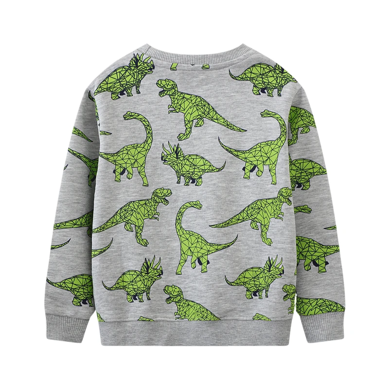 Little maven Boy's Pullover Hoodie European and American Style Dinosaur Print Child Hoodie Cotton Boys Tops Cartoon Sweatshirt