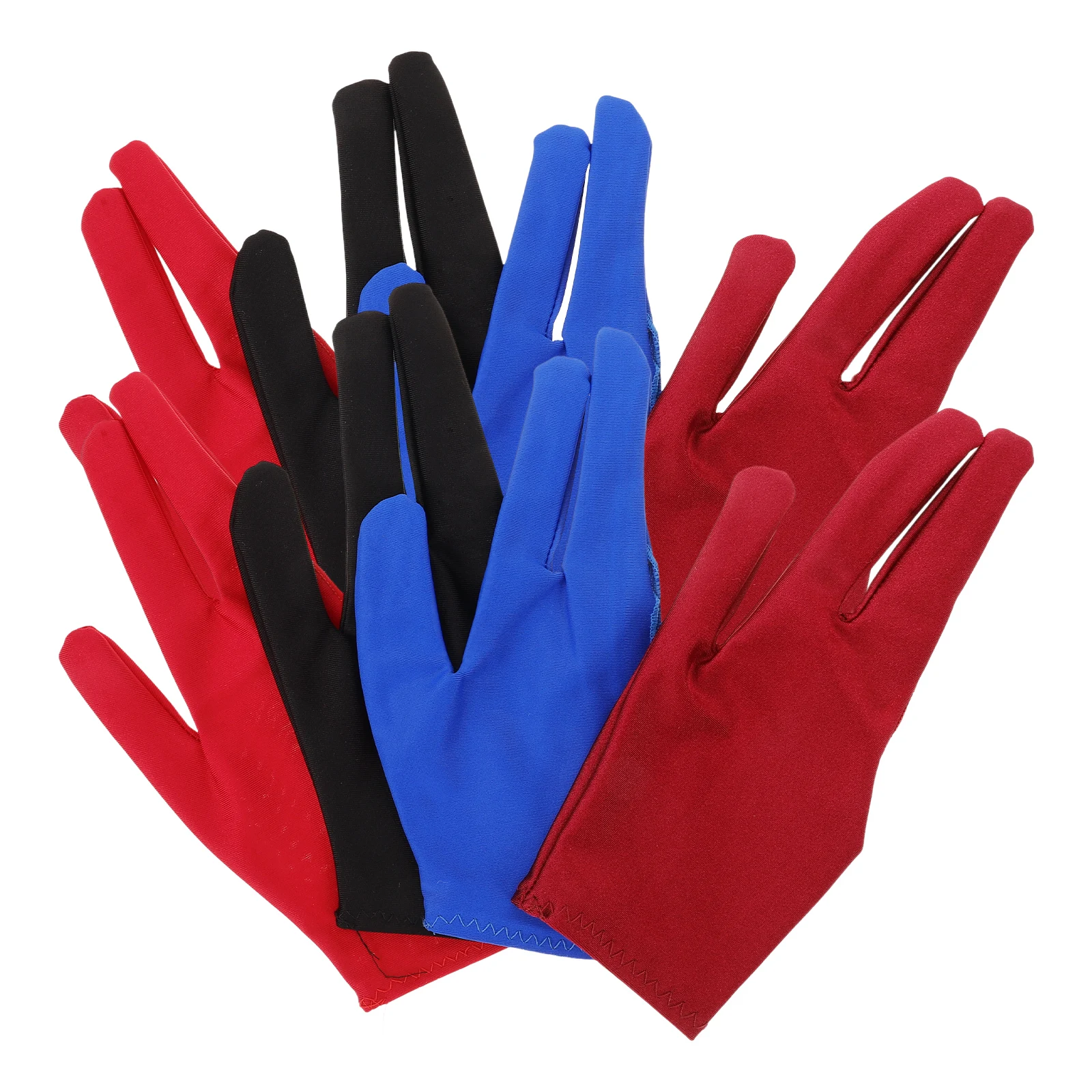 

8pcs Yoyo Glove Set Three-Finger Design Breathable Wear-Resistant Elastane Pool Cue Gloves For Men Women Left Hand Billiard