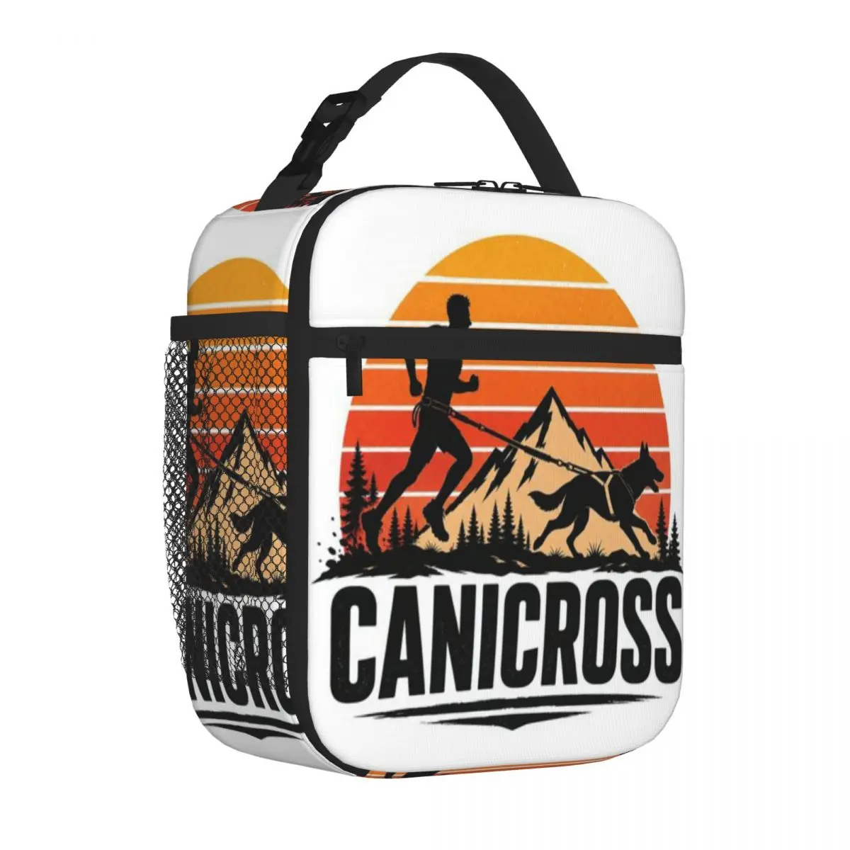 Hot Sale Vintage Mountain Canicross Sunset Striped Student Lunch Bag Yard Party School Lunch Bag