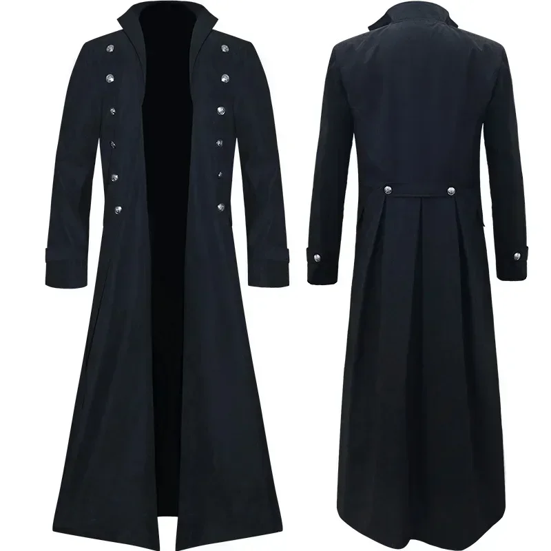 Manteau Long pour hommes de la Renaissance médiévale, Trench, Costume de Cosplay, vêtements nobles de cour rétro du moyen âge