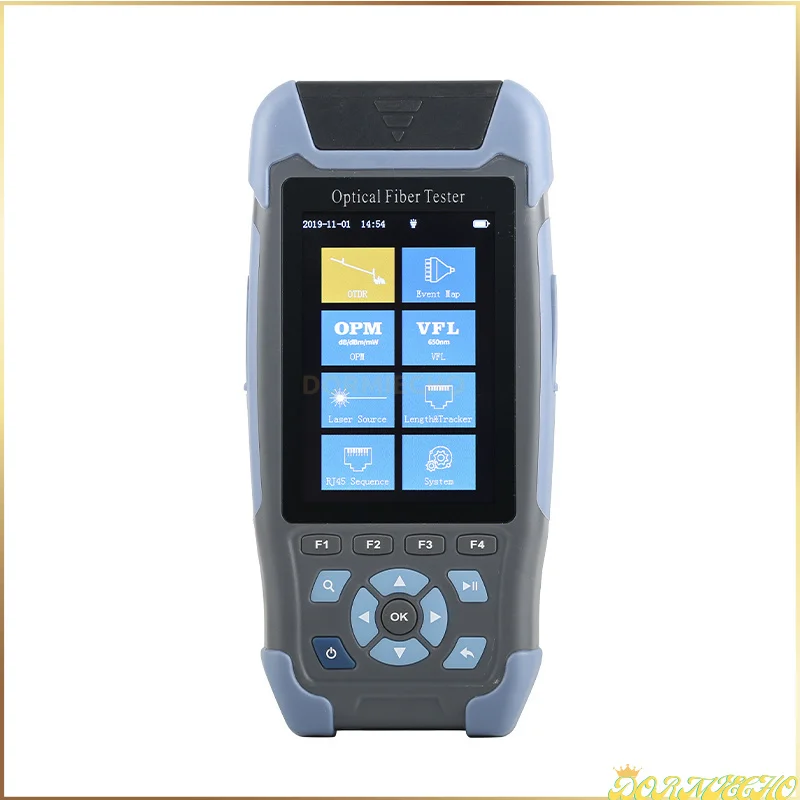 Pro Mini OTDR Fiber Optic Reflectometer 980rev With 9 Functions VFL OLS OPM Event Map 24dB For 64km Fiber Cable Ethernet Tester