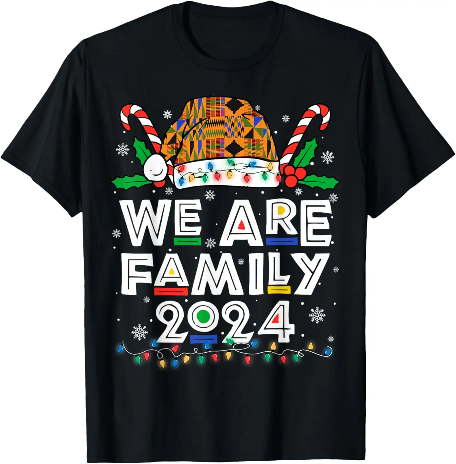

We Are Family 2024 Dope Black Family Christmas Afro Matching T-Shirt