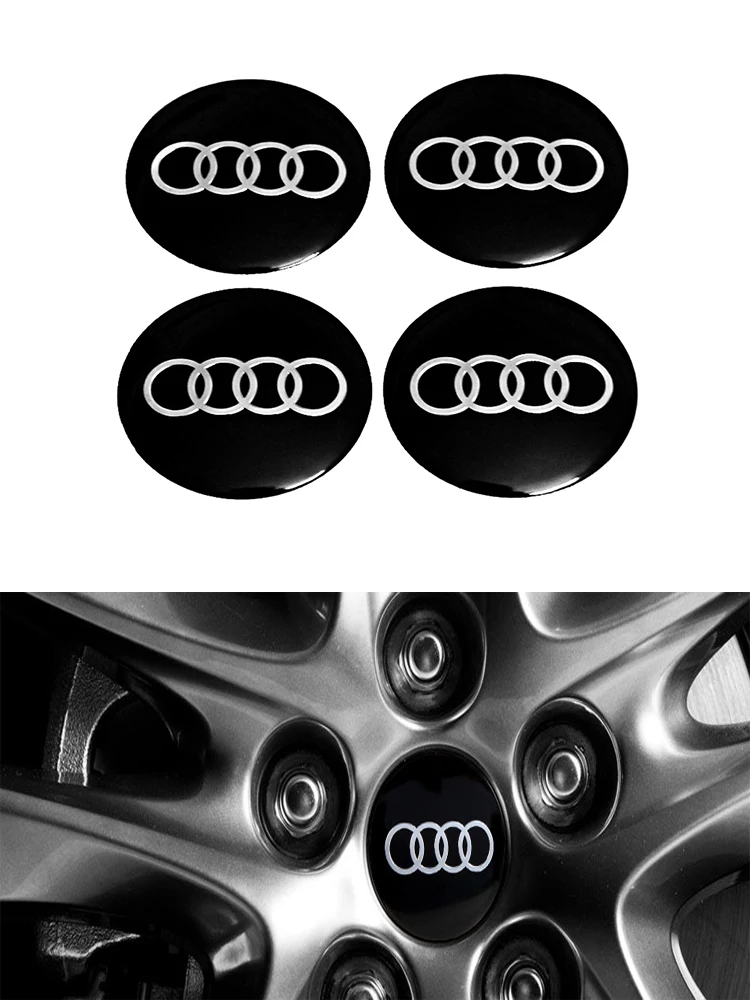 4pcs 56mm 65mm Car Wheel Center Hub Cap Badge Logo Emblem Decal Wheel Sticker For Audi A3 A4 A5 A6 Q3 Q5 Q7 TT