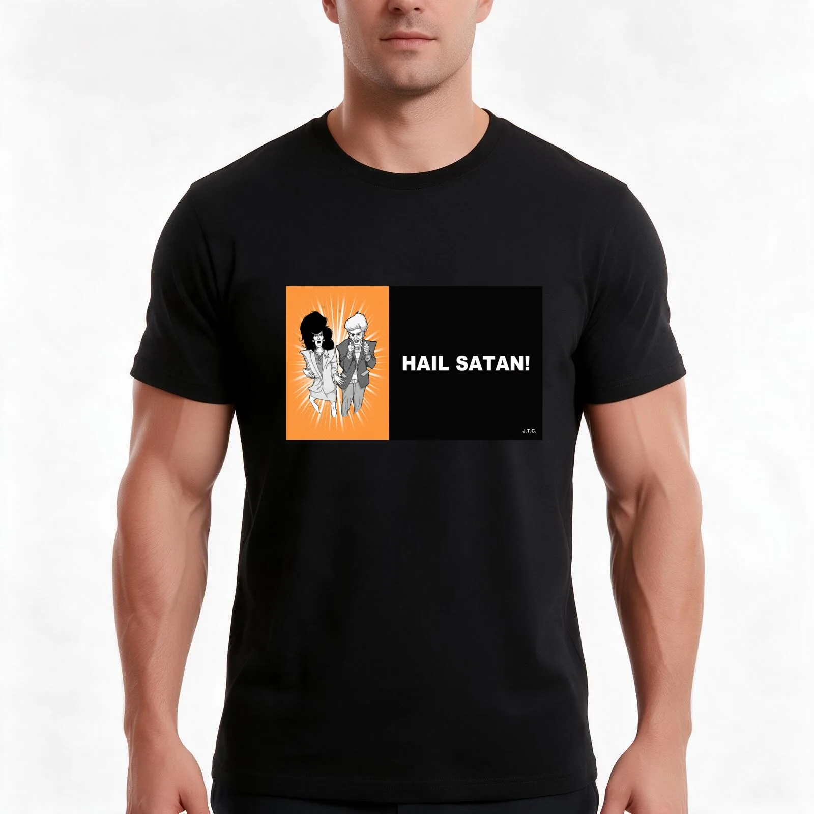 MR. SHOW: HAIL SATAN CHICK TRACT T-Shirt, Summer Casual Cotton Tee, Oversized Streetwear Tops, Vintage Graphic Print